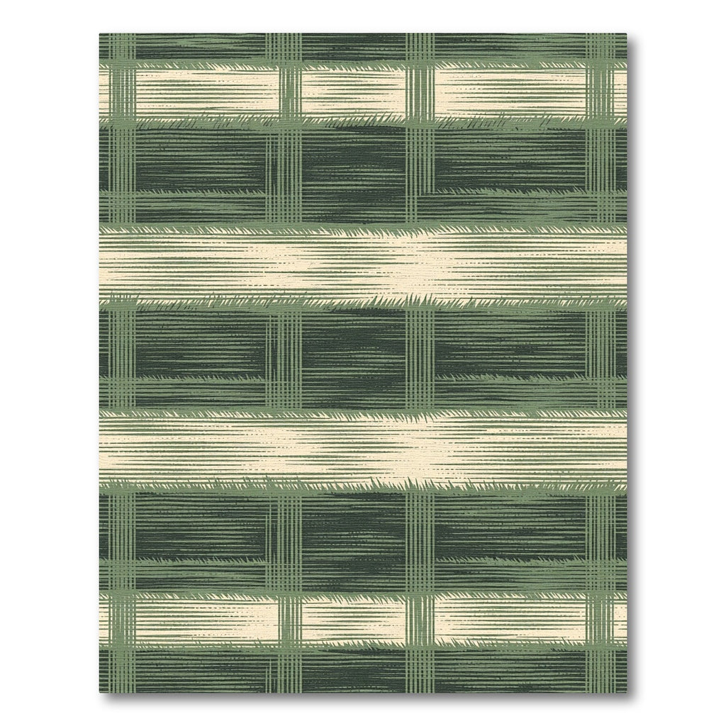 Textured Sage and Cream Plaid Rug
