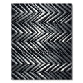 Modern Silver Chevron Jagged Lines Rug