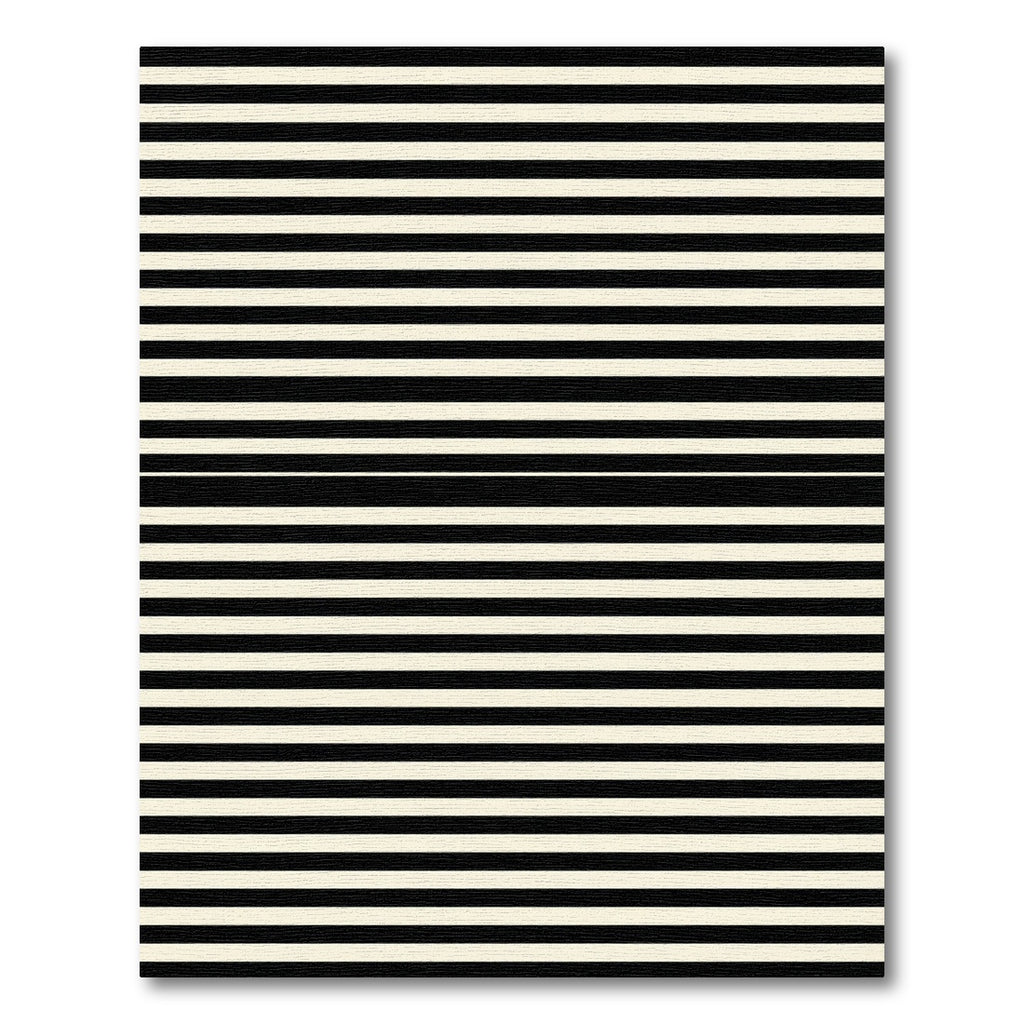 Minimalist Black and Cream Horizontal Striped Rug