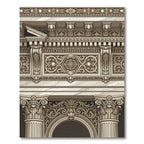 Ornate Frieze Scrolls Marble Columns Rug
