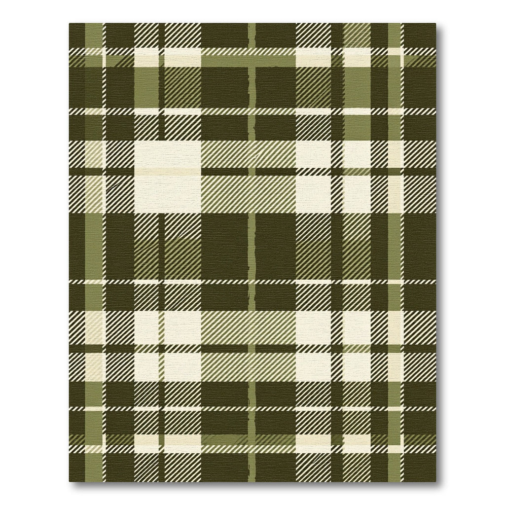 Classic Olive and Cream Plaid Rug