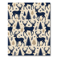 Midnight Navy Forest Deer Woodland Rug