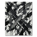 Dynamic Black Paint Drip Brushstrokes Rug