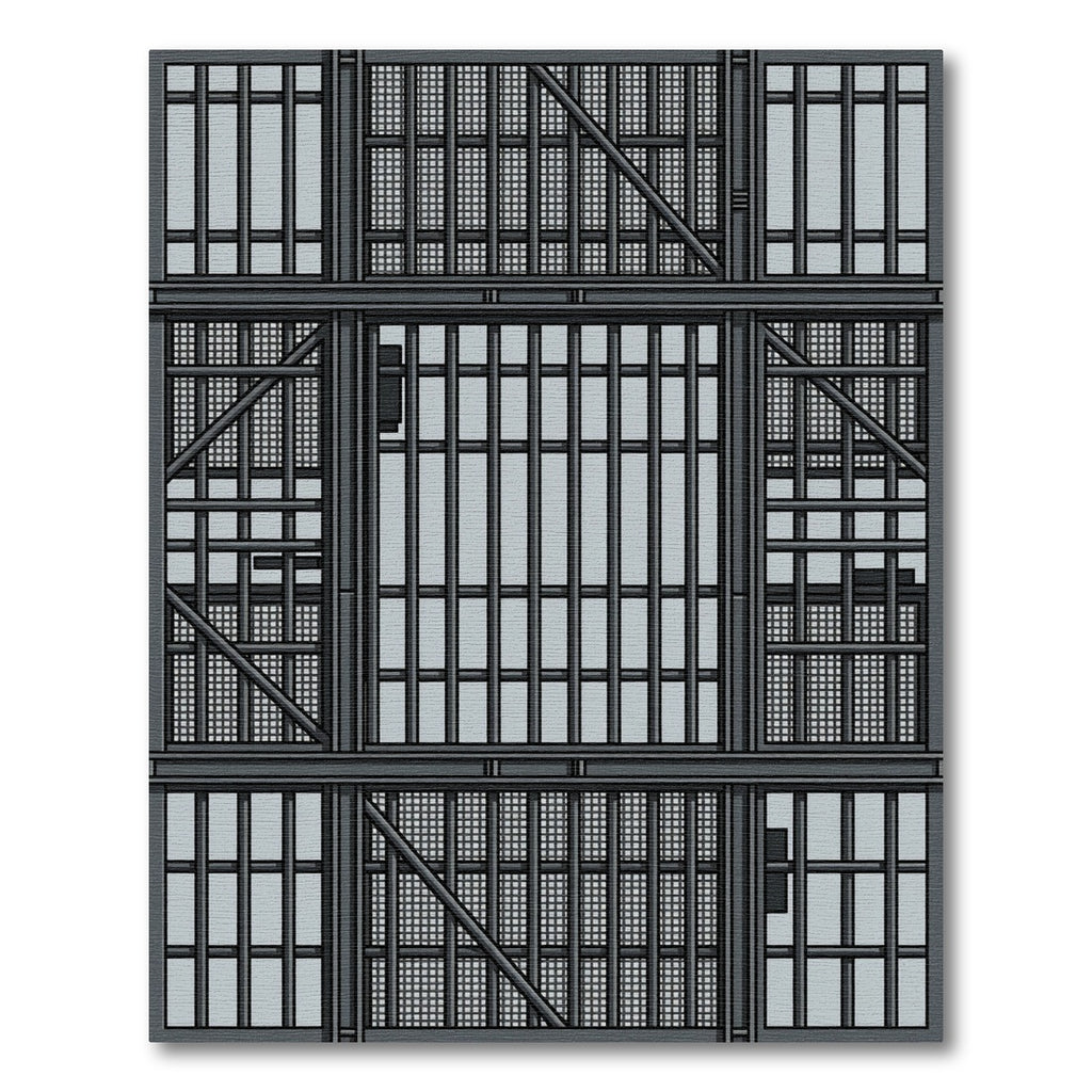 Industrial Steel Grate Geometric Rug