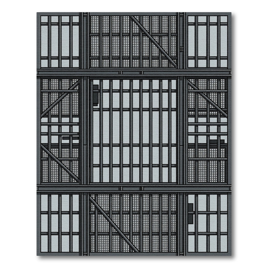 Industrial Steel Grate Geometric Rug