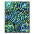 Verdant Aquatic Swirl Water Lily Rug