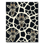 Abstract Black and Cream Giraffe Face Rug