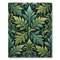 Emerald Botanical Scroll Leaf Art Rug