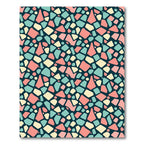 Mid-Century Teal Pink Cream Mosaic Terrazzo Rug