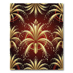 Art Deco Gold Fireworks Crimson Rug