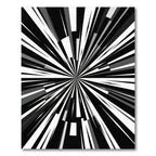 Monochrome Abstract Radial Burst Art Rug