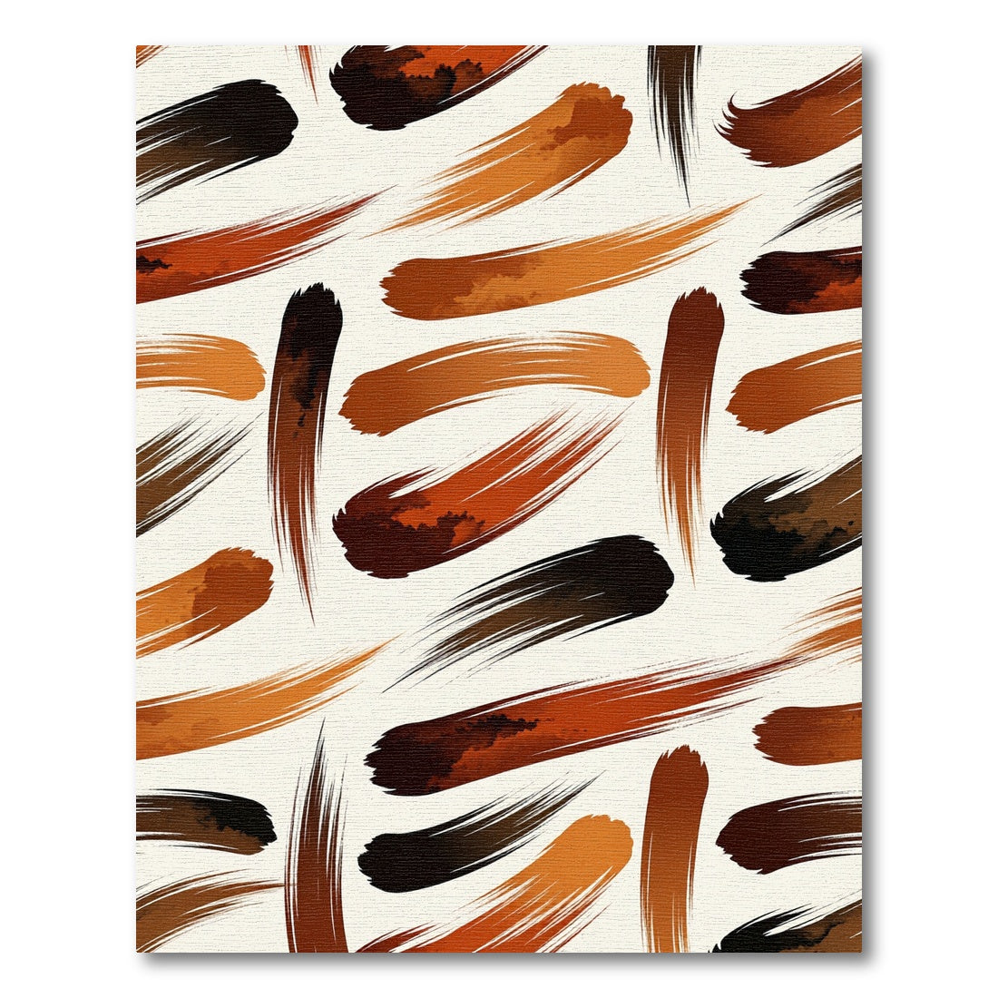 Earthy Brown Abstract Painterly Brushstrokes Rug