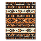 Rustic Orange Black Tribal Arrow Rug