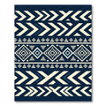 Bold Navy Cream Geometric Aztec Rug