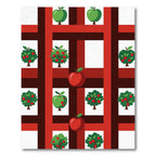 Red Apple Orchard Grid Cover Rug