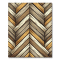 Earthy Toned Wood Grain Herringbone Rug