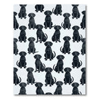 Black Labrador Dog Repeating Portrait Rug