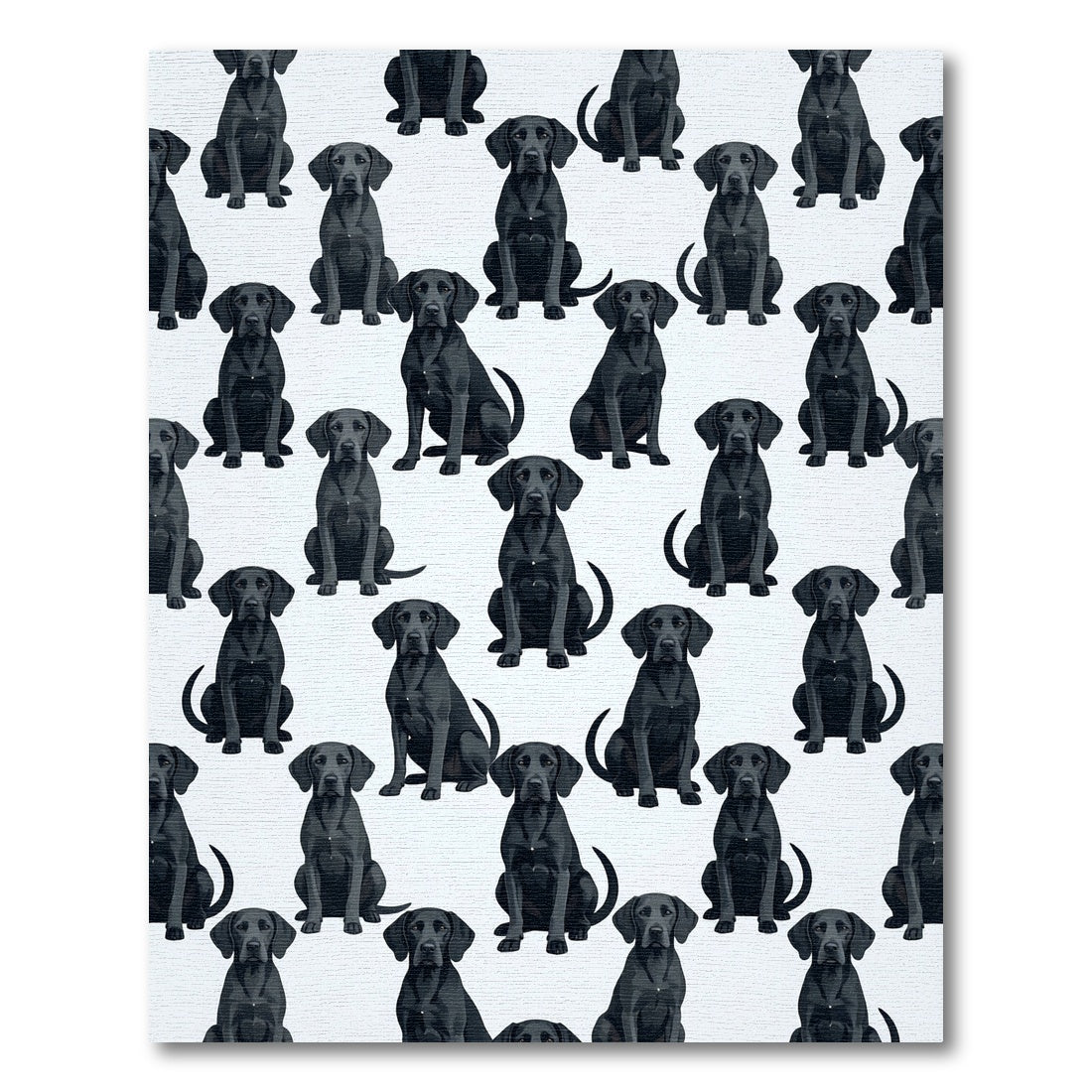 Black Labrador Dog Repeating Portrait Rug