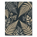 Elegant Golden Fern Foliage Charcoal Rug