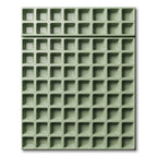 Sage Grid Geometric Square Block Rug