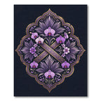 Ornate Orchid Filigree Plum Medallion Rug