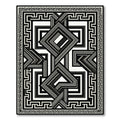Monochromatic Geometric Greek Key Overlay Rug