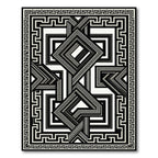 Monochromatic Geometric Greek Key Overlay Rug