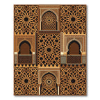 Golden Arch Geometric Lattice Medallion Rug