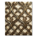 Sophisticated Gold Ornate Damask Scroll Rug