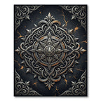 Ornate Metallic Silver Celestial Compass Rug