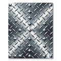 Industrial Silver Metallic Diamond Plate Rug