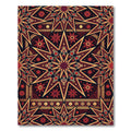 Deep Crimson Geometric Star Medallion Rug
