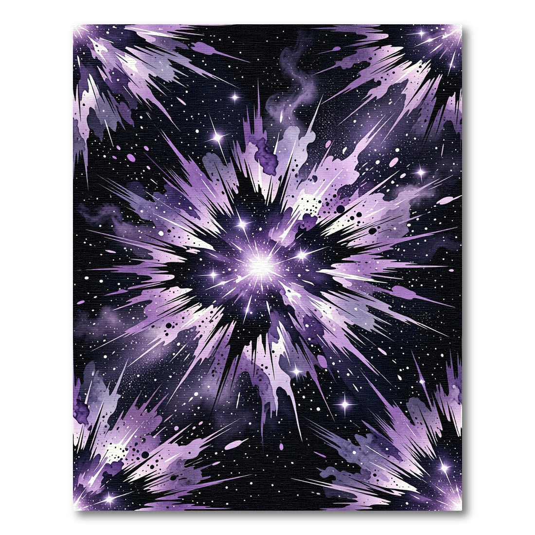 Celestial Purple Cosmic Nebula Burst Rug