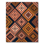 Earthy Diamond Medallion Geometric Rug