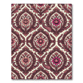 Crimson Paisley Floral Damask Tapestry Rug