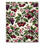 Vintage Botanical Cherry Blossom Floral Art Rug