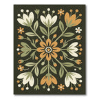 Mid Century Floral Folk Botanical Rug