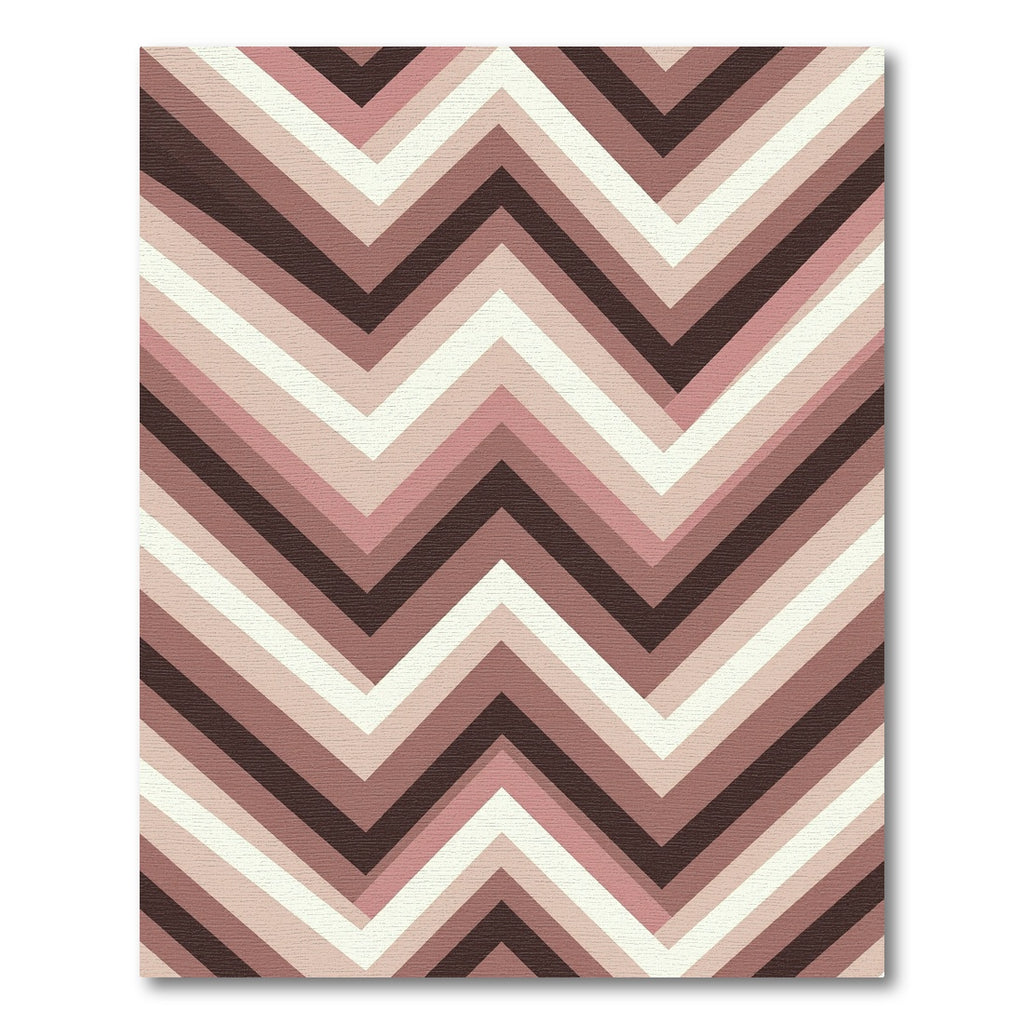 Modern Pink Chevron Stripes Rug