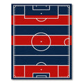 Modern Red and Navy Sports Field Rug