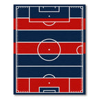 Modern Red and Navy Sports Field Rug