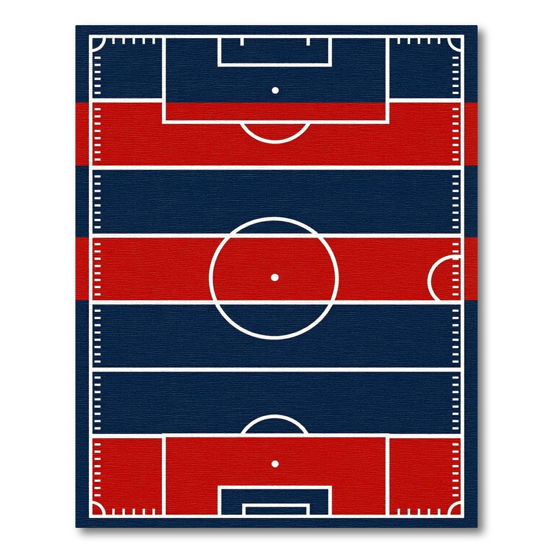 Modern Red and Navy Sports Field Rug