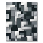 Monochromatic Geometric Stacked Squares Rug