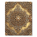 Intricate Golden Scrollwork Starburst Rug