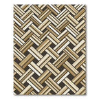 Beige and Brown Basketweave Geometric Rug