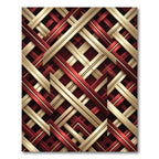 Crimson Gold Interlocking Lattice Rug