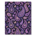 Purple Yellow Paisley Floral Pattern Rug