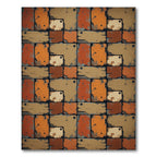 Industrial Geometric Tiled Ochre Brick Rug