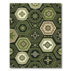 Sage Green Geometric Hexagon Tile Rug