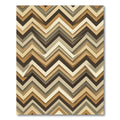 Earthy Neutral Chevron Layered Zigzag Rug