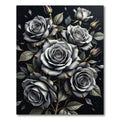 Monochrome Rose Bud Arrangement Rug